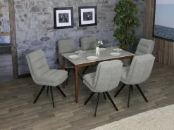 Silla de comedor MCW-G66 Bouclé, gris claro