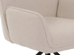 Silla de comedor MCW-G67 Bouclé (set de 6), color crema