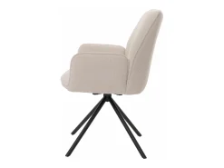 Silla de comedor MCW-G67 Bouclé (set de 6), color crema