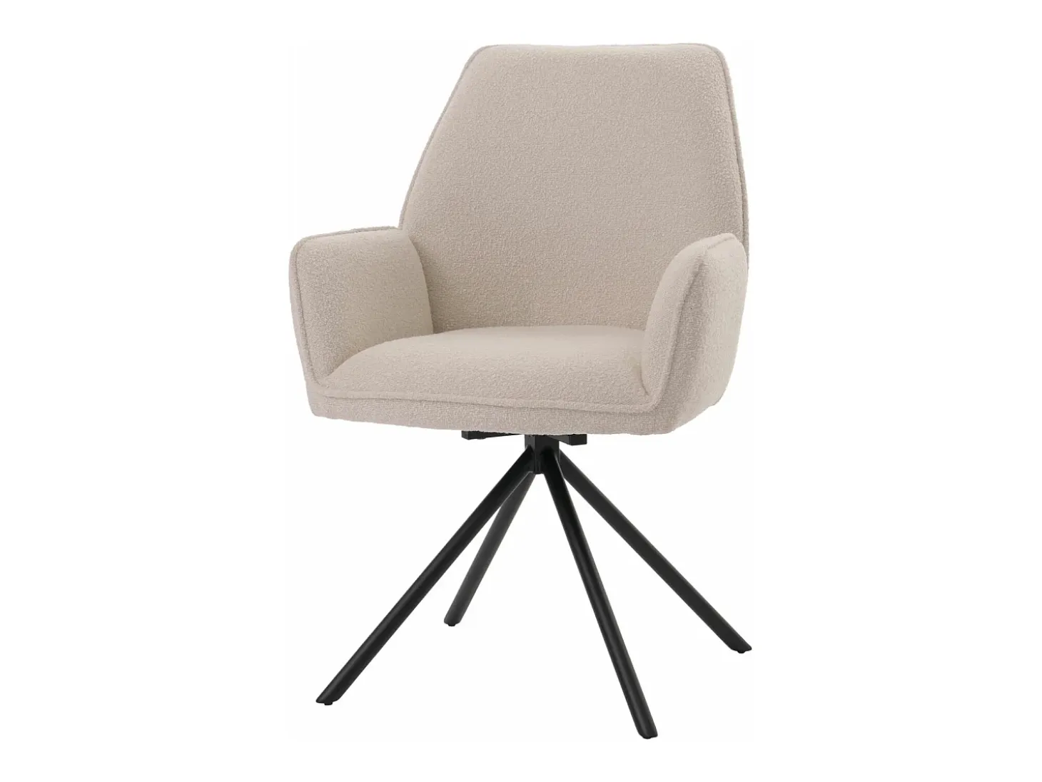 Silla de comedor MCW-G67 Bouclé (set de 6), color crema