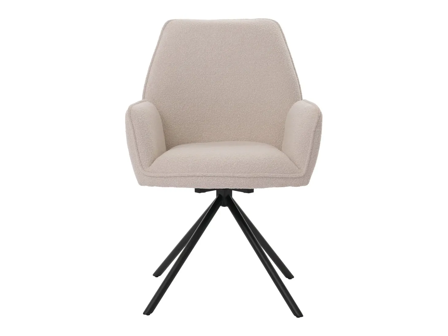 Silla de comedor MCW-G67 Bouclé (set de 6), color crema