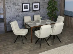 Silla de comedor MCW-G66 Bouclé, blanco crema