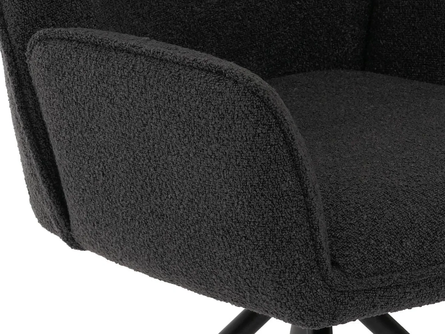 Silla de comedor MCW-G67 Bouclé, gris oscuro