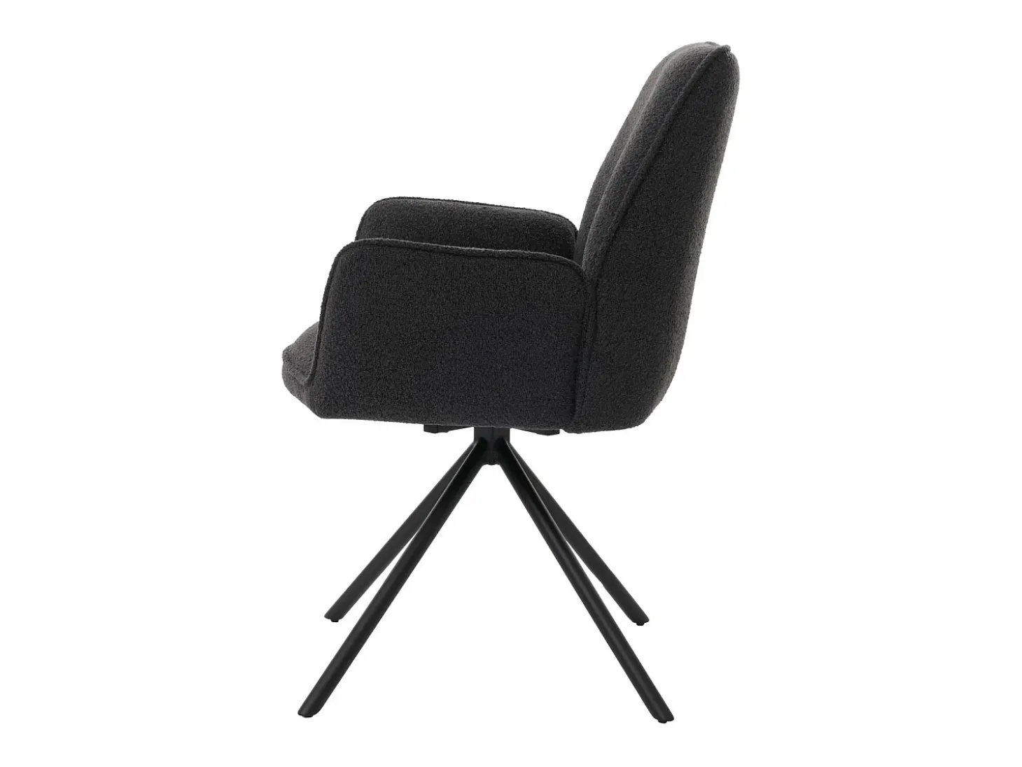 Silla de comedor MCW-G67 Bouclé, gris oscuro