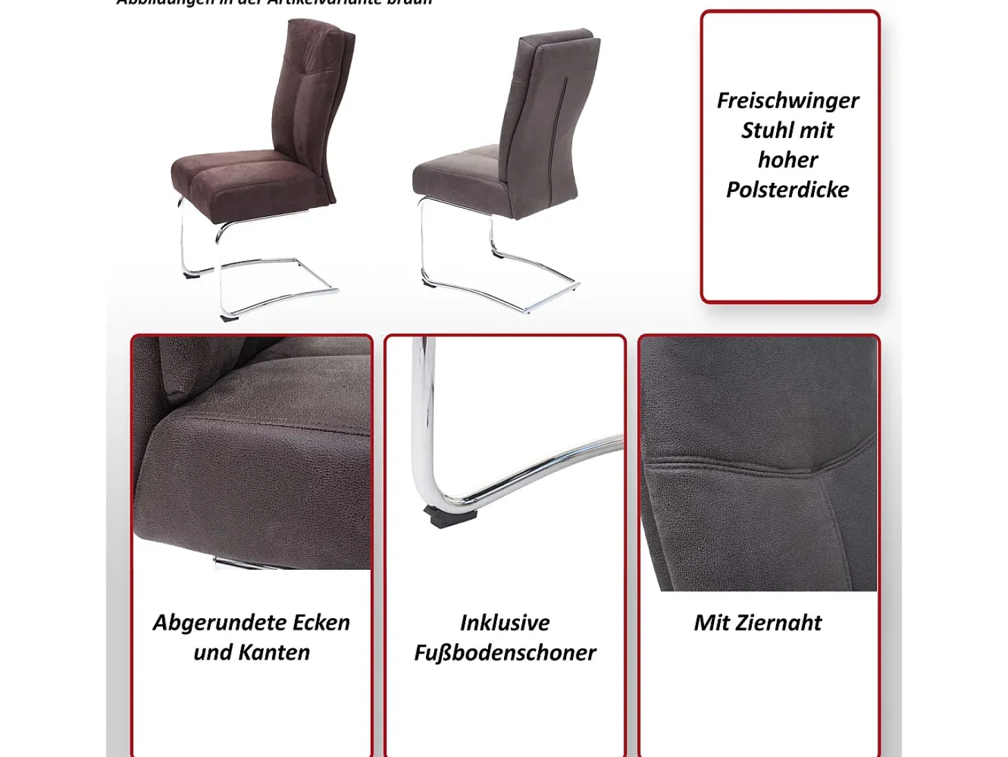 Silla de comedor MCW-G56 (juego de 2), marrón