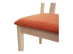 Silla de comedor MCW-G46 (juego de 2), estructura color natural, naranja