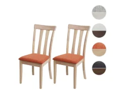 Silla de comedor MCW-G46 (juego de 2), estructura color natural, naranja