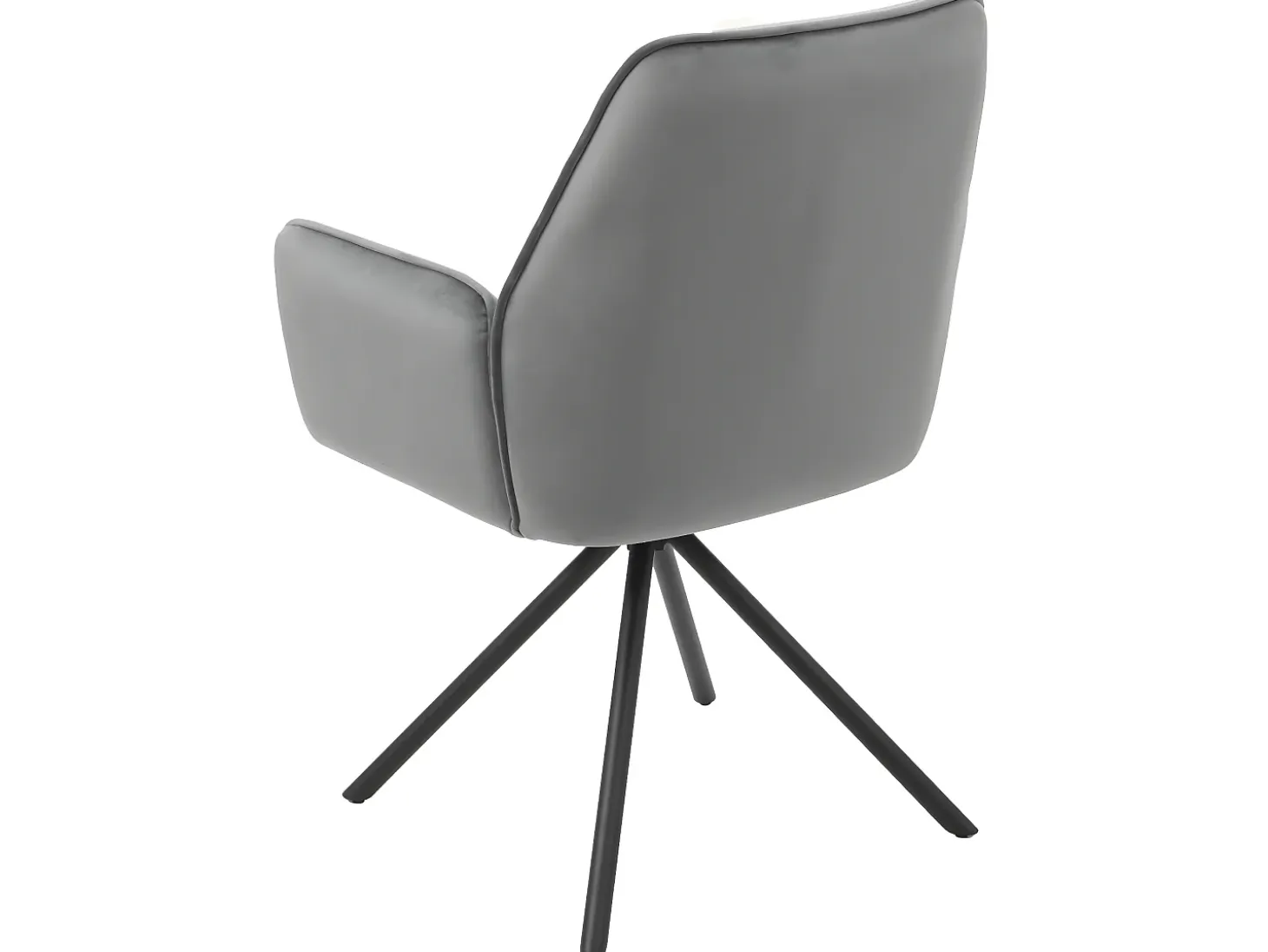 Silla de comedor MCW-G67 (juego de 6), gris oscuro, patas negras