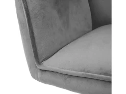 Silla de comedor MCW-G67 (juego de 6), gris oscuro, patas negras