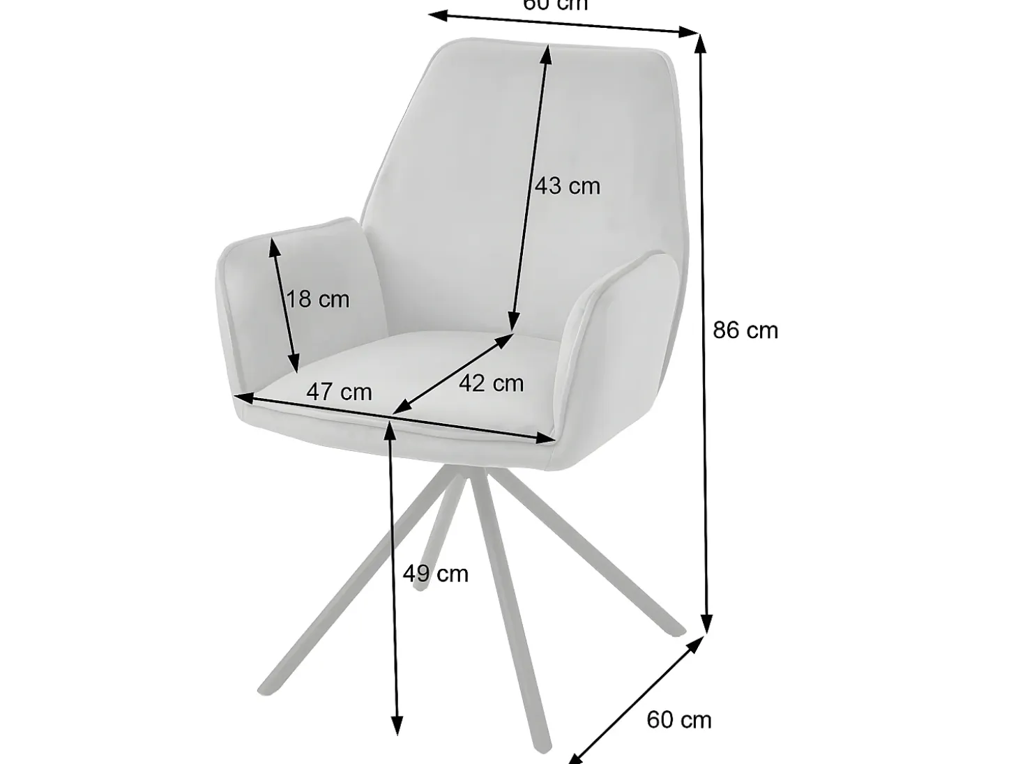 Silla de comedor MCW-G67 (juego de 6), gris oscuro, patas negras