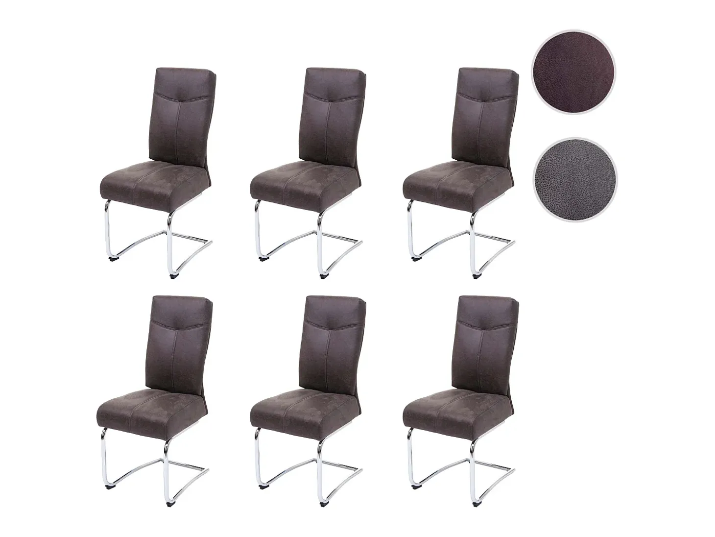 Silla de comedor MCW-G56 (juego de 6), marrón