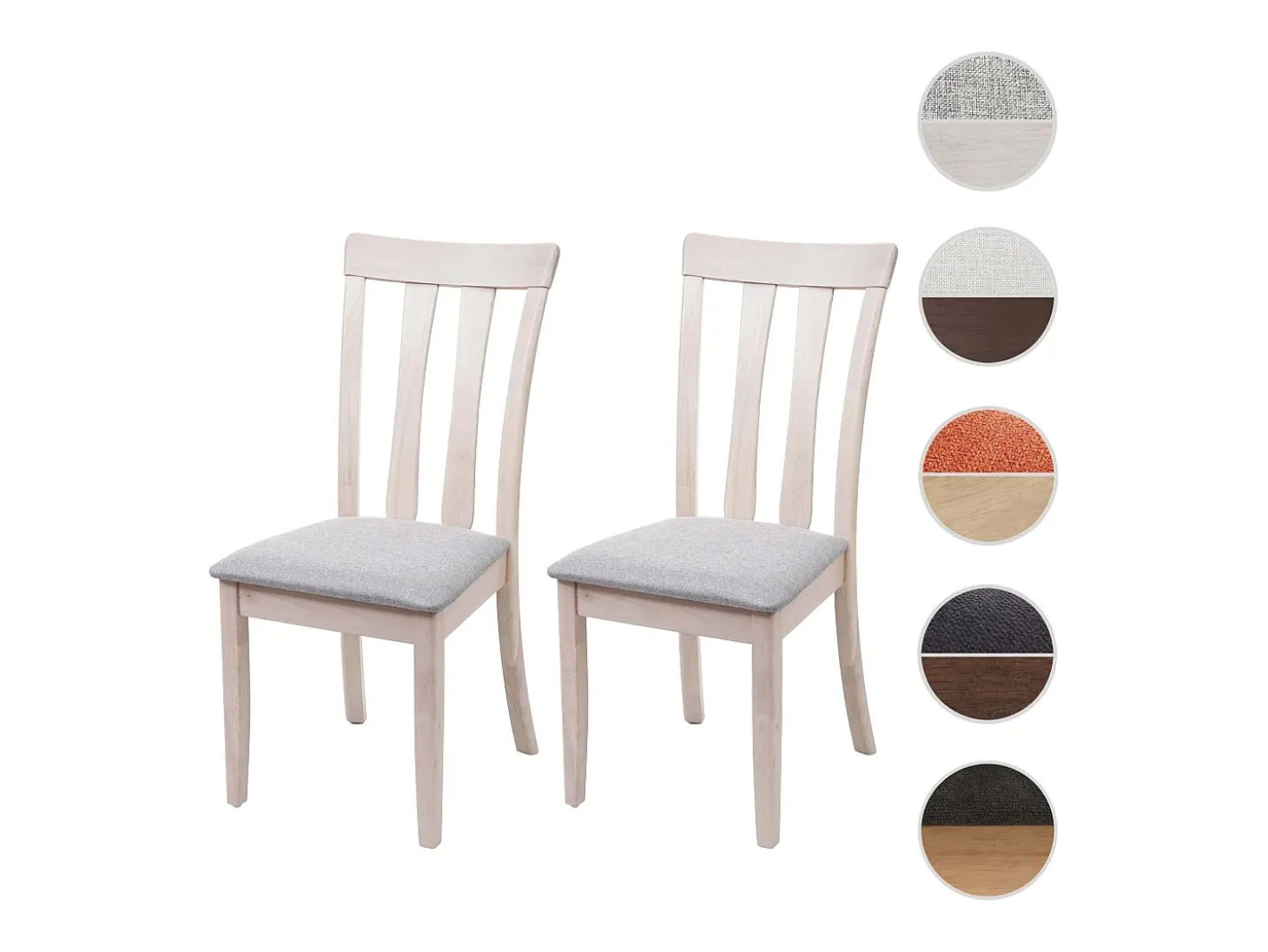 Silla de comedor MCW-G46 (juego de 2), estructura clara, gris