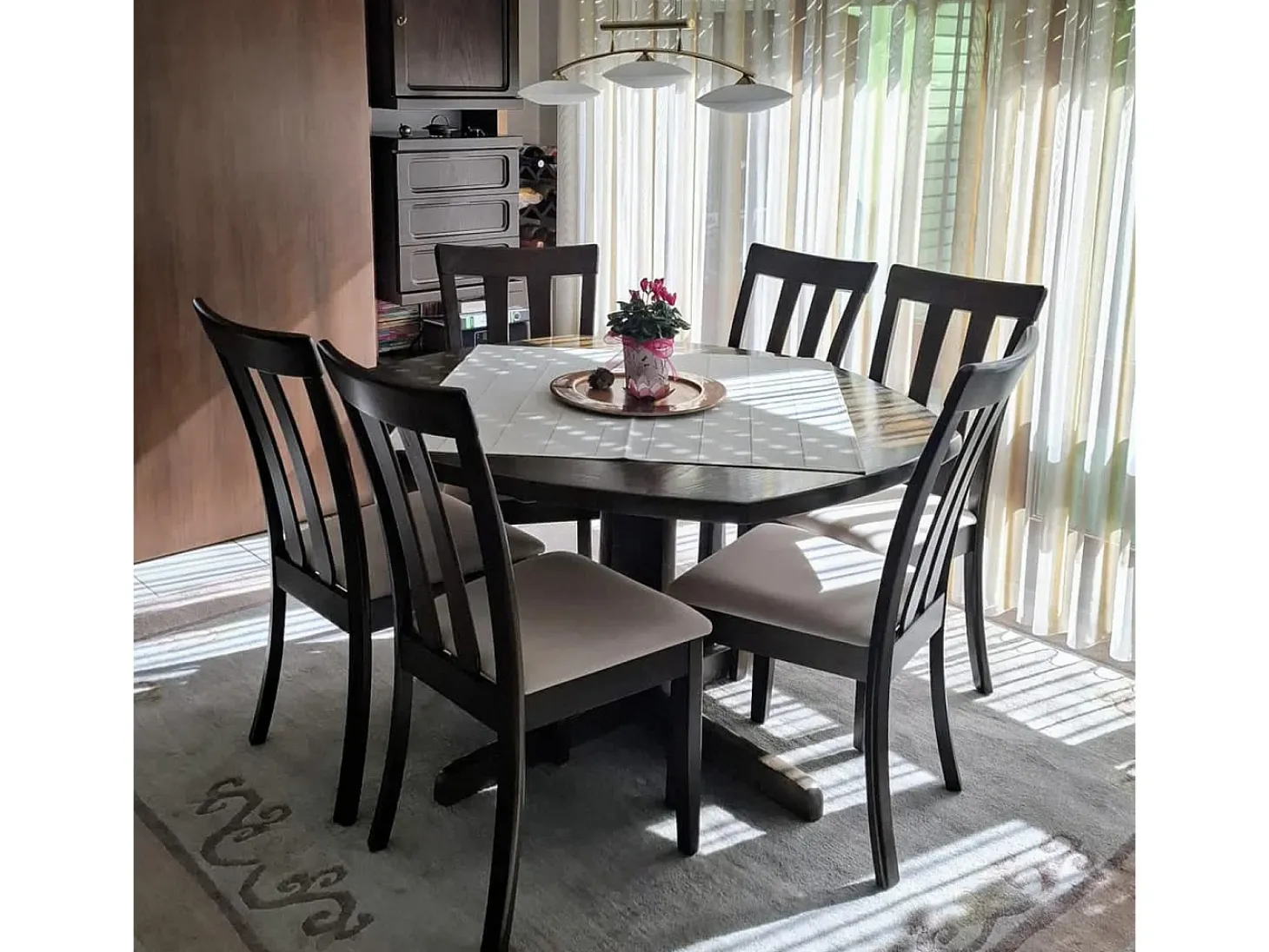 Silla de comedor MCW-G46 (juego de 2), estructura clara, gris