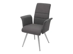 Silla de comedor MCW-G55 (juego de 6), gris-marrón
