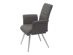 Silla de comedor MCW-G55 (juego de 6), gris-marrón