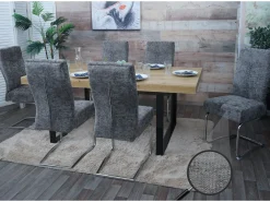 Silla de comedor MCW-G56 (juego de 6), gris oscuro
