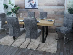 Silla de comedor MCW-G56 (juego de 6), gris oscuro