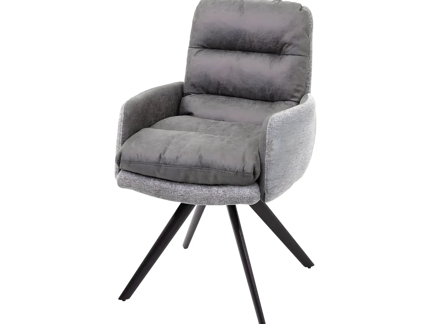 Silla de comedor MCW-G66 (juego de 6), gris claro, con reposabrazos