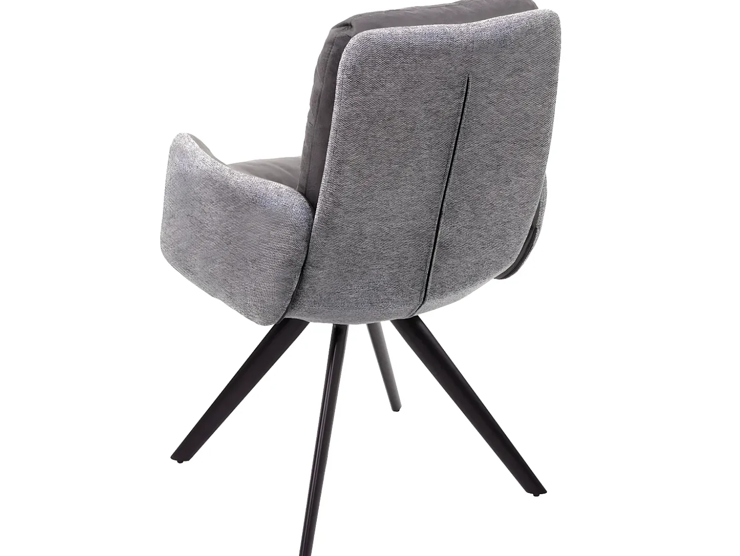 Silla de comedor MCW-G66 (juego de 6), gris claro, con reposabrazos