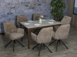 Silla de comedor MCW-G67 (juego de 6), marrón