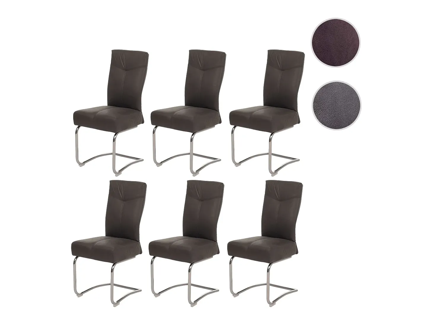 Silla de comedor MCW-G56 (juego de 6), gris