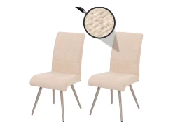 Silla de comedor MCW-G55 (set de 2), crema