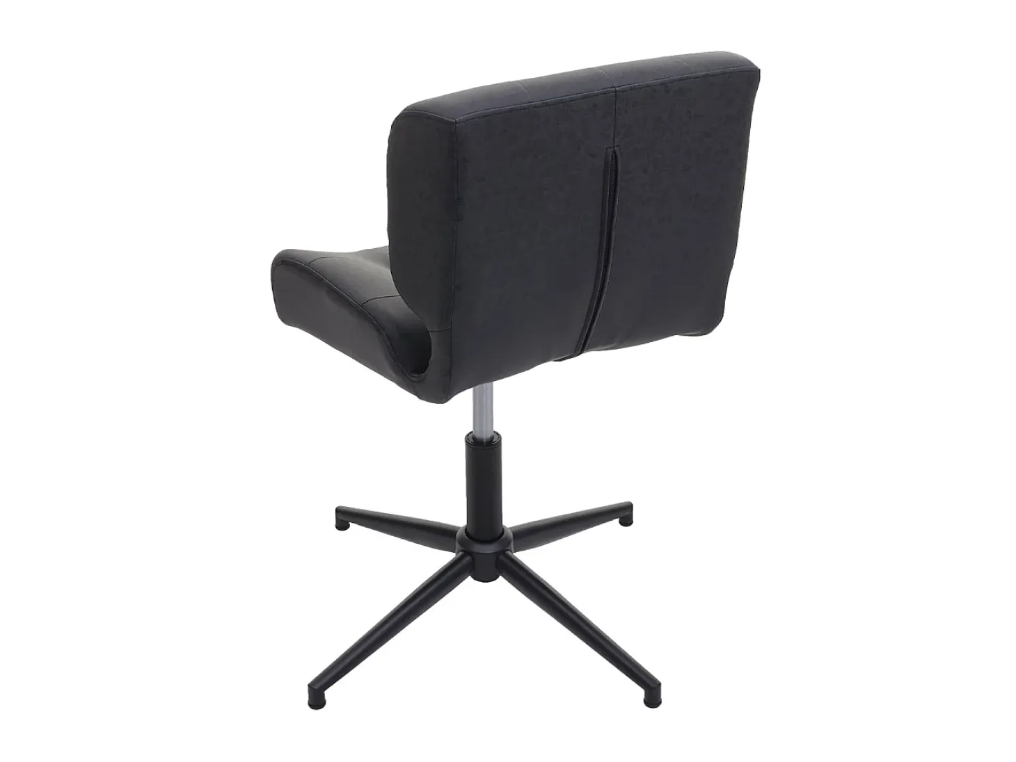 Silla de comedor MCW-H42, piel sintética vintage gris oscuro, base negra