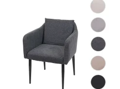 Silla de comedor MCW-H93, tela/textil gris oscuro