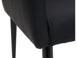 Silla de comedor MCW-H93 (juego de 6), imitación de cuero negro