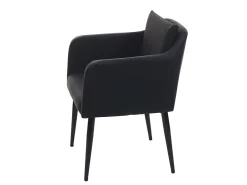 Silla de comedor MCW-H93 (juego de 6), imitación de cuero negro
