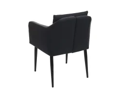 Silla de comedor MCW-H93 (juego de 6), imitación de cuero negro