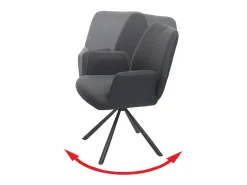 Silla de comedor MCW-H71 (juego de 6) giratoria, gris oscuro