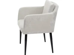 Silla de comedor MCW-H93 (juego de 6), tela/textil crema-beige
