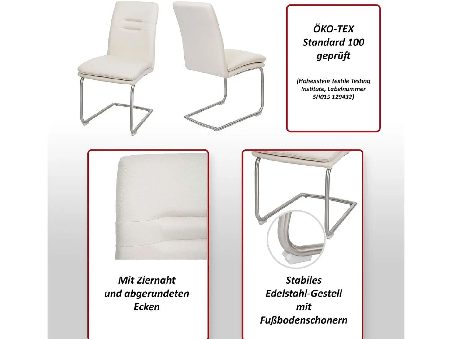 Silla de comedor MCW-H70 (juego de 6), marrón