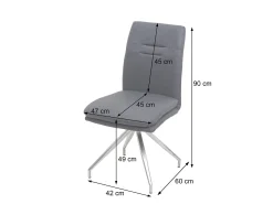 Silla de comedor MCW-H70 (juego de 6), gris oscuro