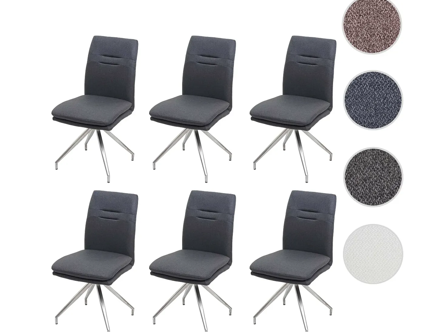 Silla de comedor MCW-H70 (juego de 6), gris oscuro