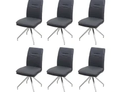 Silla de comedor MCW-H70 (juego de 6), gris oscuro