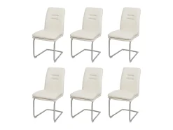 Silla de comedor MCW-H70 (juego de 6), crema-beige