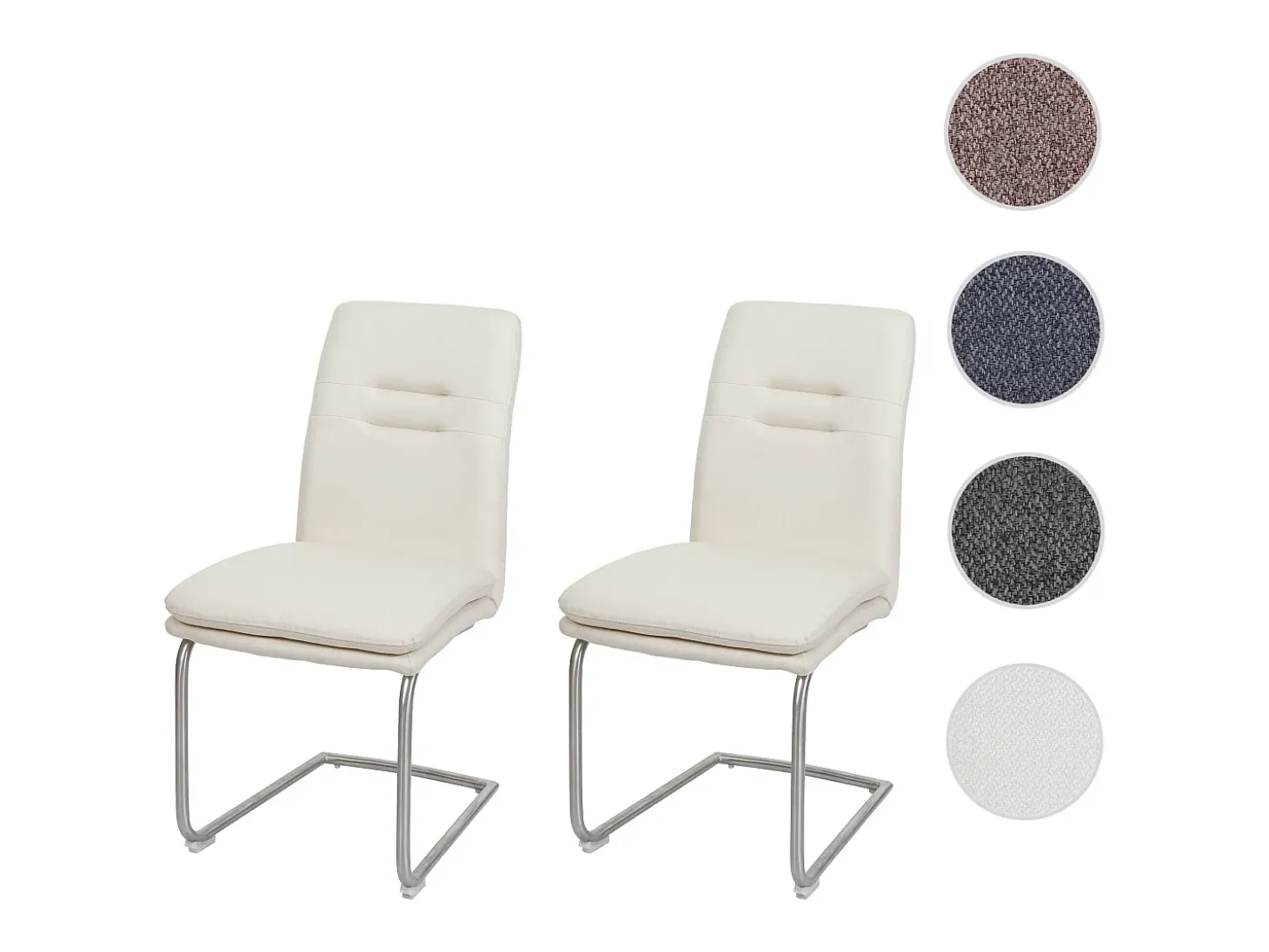 Silla de comedor MCW-H70 (set de 2), crema-beige
