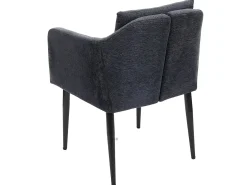 Silla de comedor MCW-H93 (set de 2), tela/textil gris oscuro