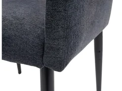 Silla de comedor MCW-H93 (set de 2), tela/textil gris oscuro