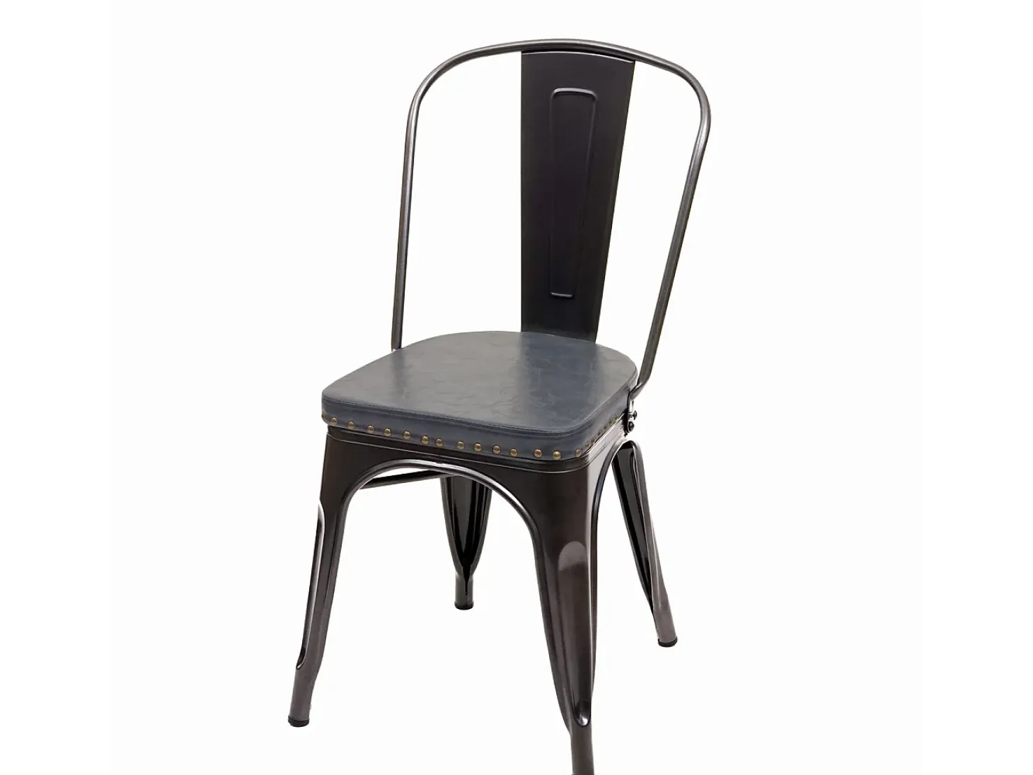 Silla de comedor MCW-H10e (juego de 4), negro-gris
