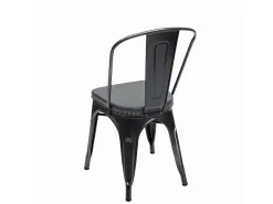 Silla de comedor MCW-H10e (juego de 4), negro-gris