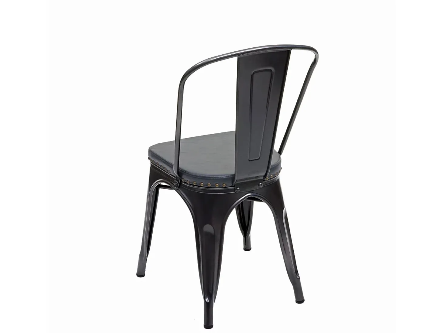 Silla de comedor MCW-H10e (juego de 4), negro-gris