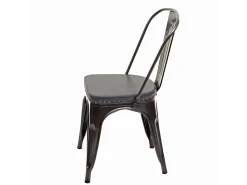 Silla de comedor MCW-H10e (juego de 4), negro-gris