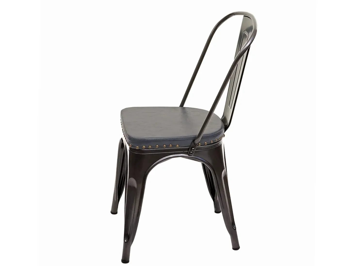 Silla de comedor MCW-H10e (juego de 4), negro-gris
