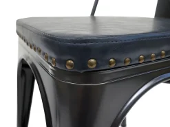 Silla de comedor MCW-H10e (juego de 4), negro-gris