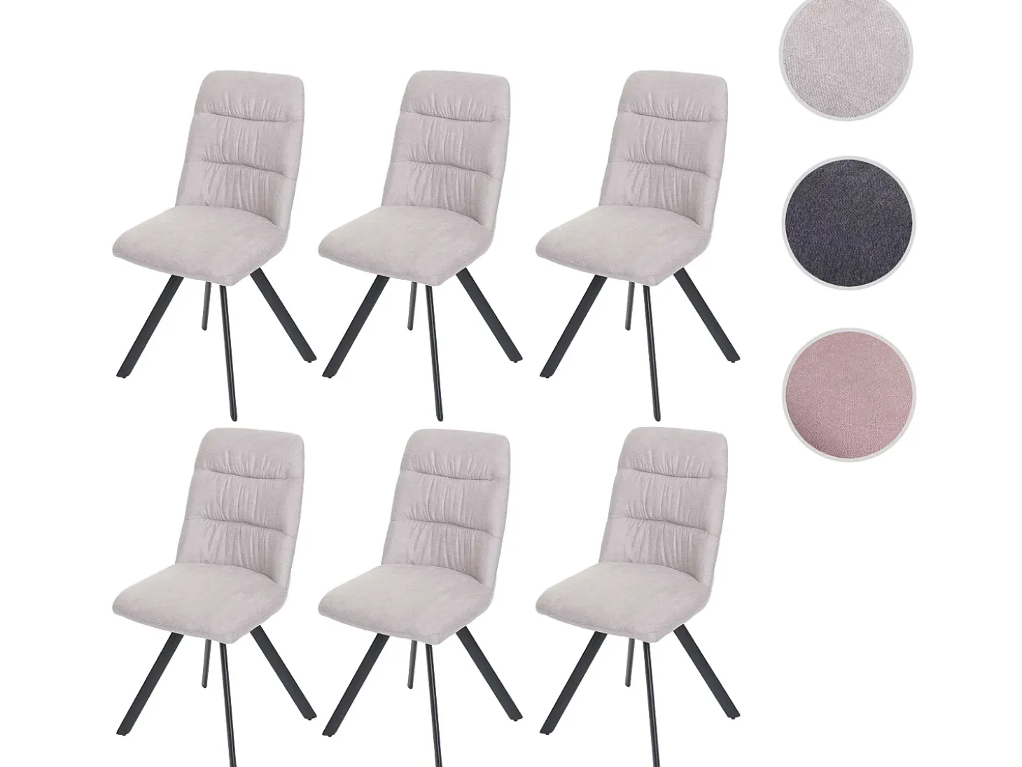 Silla de comedor MCW-J69 (juego de 6), crema-beige