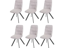 Silla de comedor MCW-J69 (juego de 6), crema-beige