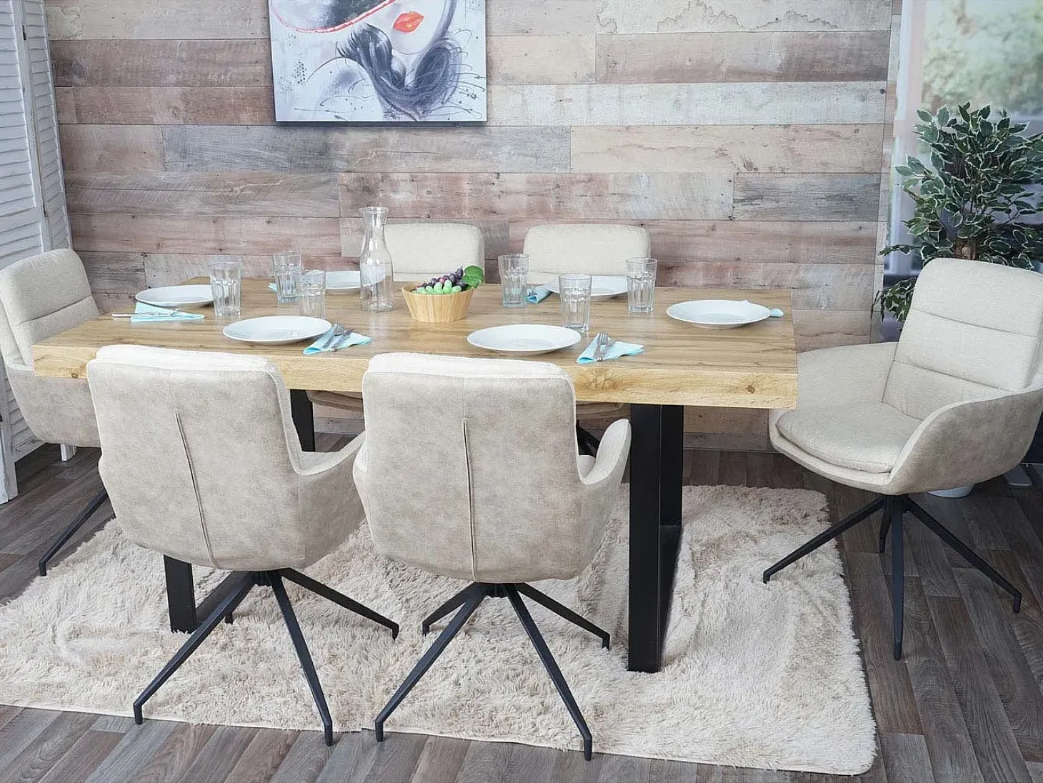 Silla de comedor MCW-K32, crema-beige